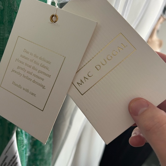 Jade green sequin Mac Duggal gown size 12. Style number 93725 READ - Picture 6 of 7